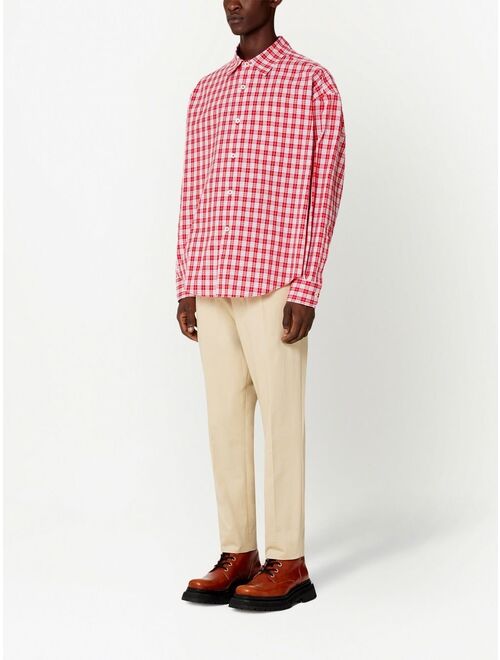 AMI Paris plaid-print long-sleeve shirt