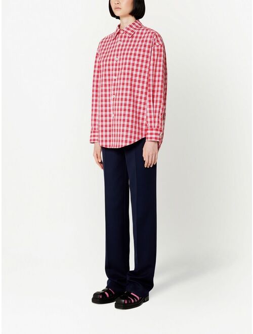 AMI Paris plaid-print long-sleeve shirt