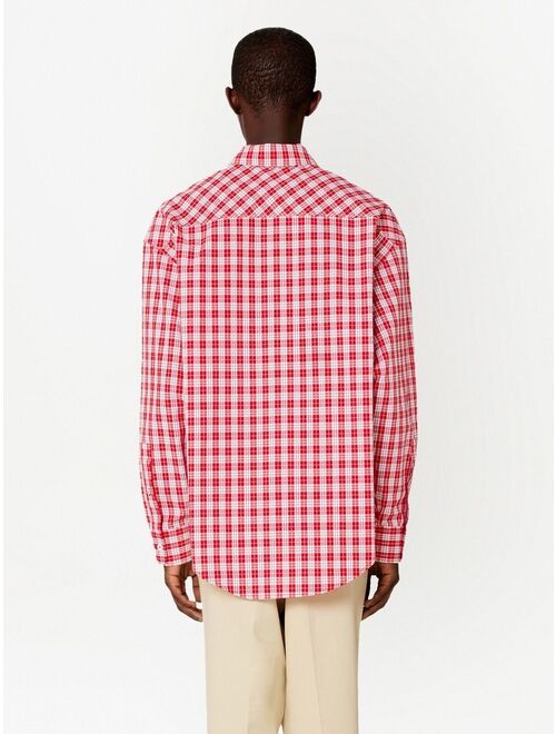 AMI Paris plaid-print long-sleeve shirt