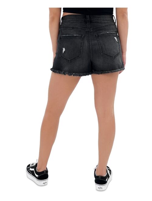 Rewash Juniors' Super-High-Rise Mom Jean Shorts