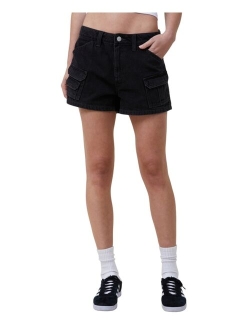 Women's Mini Cargo Denim Shorts