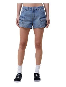 Women's Mini Cargo Denim Shorts