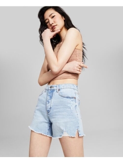 Women's High-Rise Frayed-Hem Jean Shorts