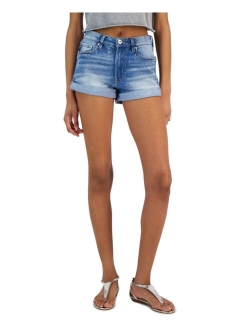 Celebrity Pink Juniors' High-Rise Roll-Cuff Jean Shorts