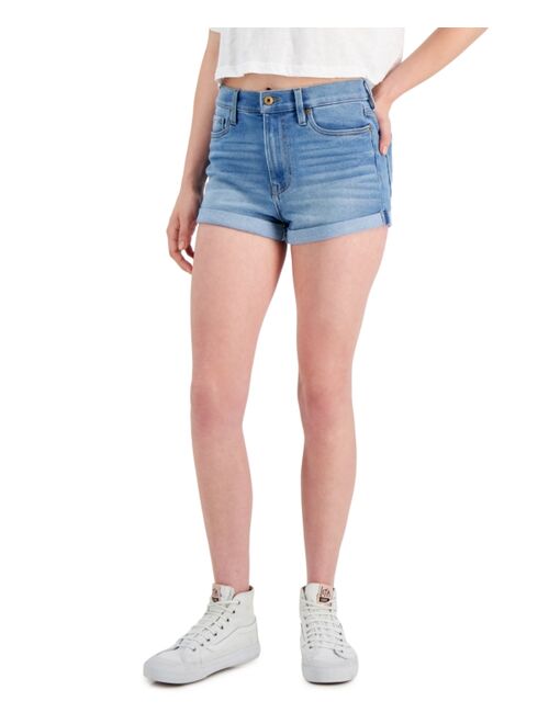 Celebrity Pink Juniors' High-Rise Roll-Cuff Jean Shorts