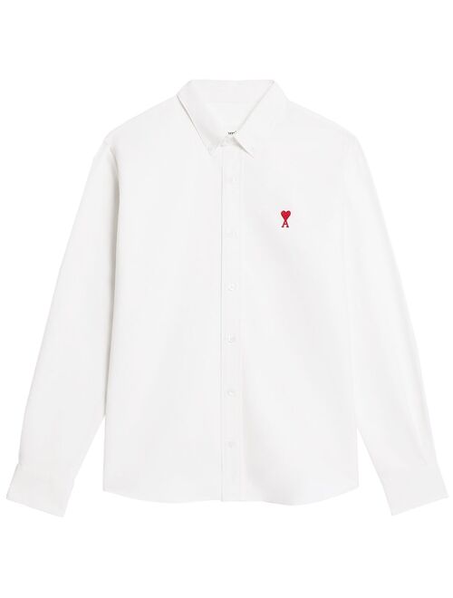 AMI Paris embroidered-logo poplin shirt