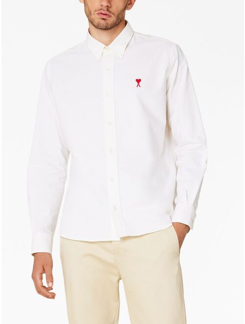 AMI Paris embroidered-logo poplin shirt