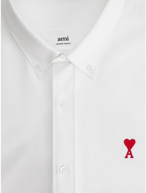 AMI Paris embroidered-logo poplin shirt