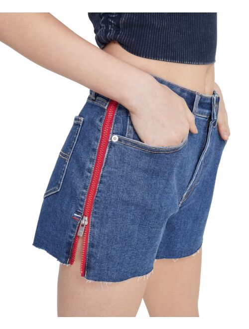 Tommy Jeans High-Rise Logo-Zipper Shorts