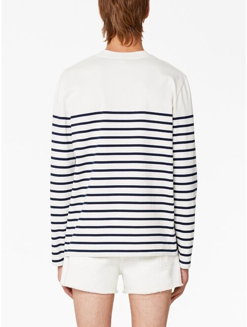 AMI Paris Ami de Coeur Breton-stripe T-shirt