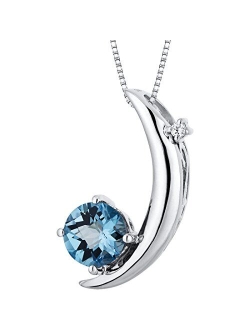 A Star is Born Birthstone and Lab Created Diamond Push Present for Expecting New Mom, 925 Sterling Silver Pendant Necklace