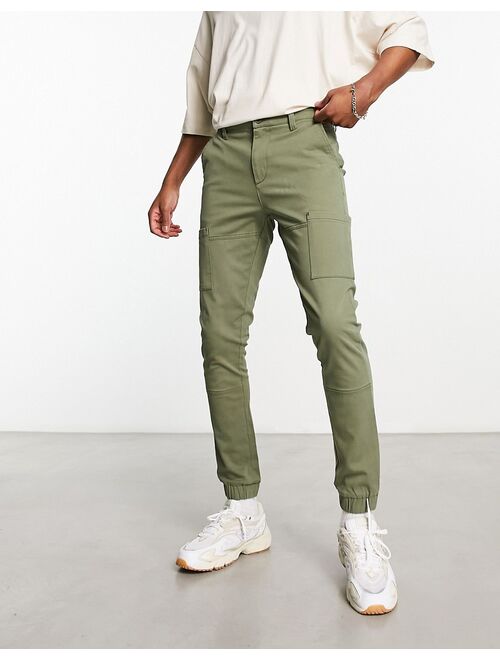 ASOS DESIGN skinny cargo pants in khaki