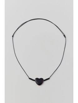 Ceramic Heart Corded Choker Necklace