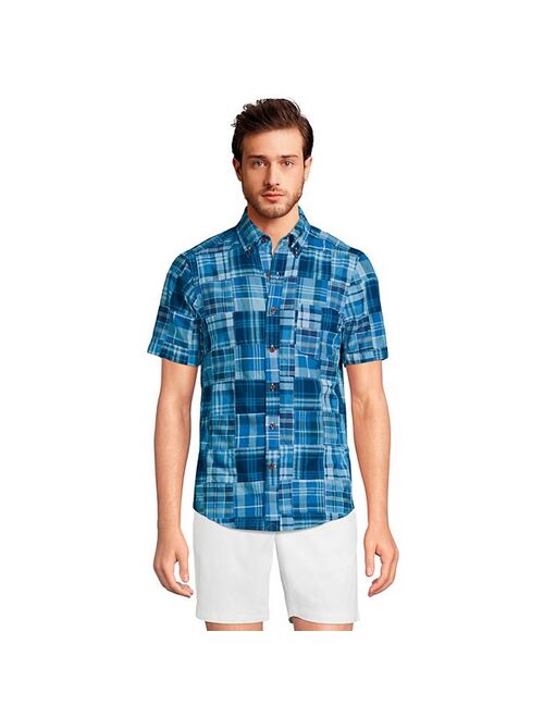 lands end Big & Tall Lands' End Traditional-Fit Madras Button-Down Shirt