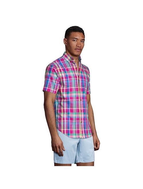 lands end Big & Tall Lands' End Traditional-Fit Madras Button-Down Shirt