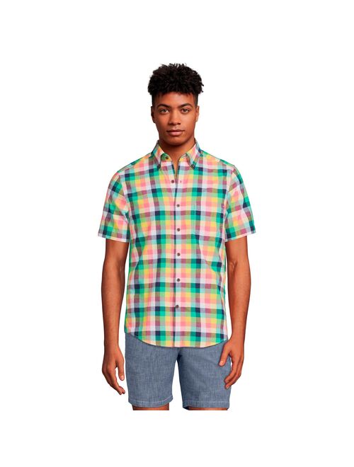 lands end Big & Tall Lands' End Traditional-Fit Madras Button-Down Shirt