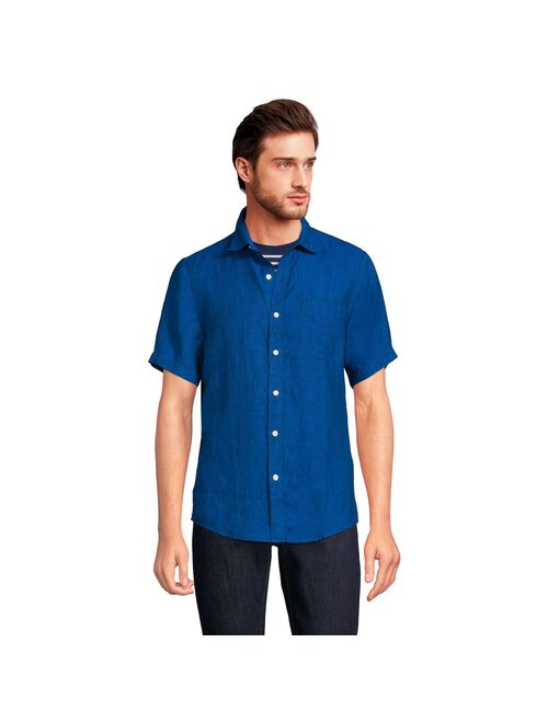 lands end Big & Tall Lands' End Traditional-Fit Linen Button-Down Shirt