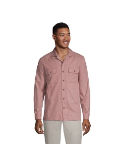 lands end Men's Lands' End Traditional-Fit Textured Camp-Collar Button-Down Shirt