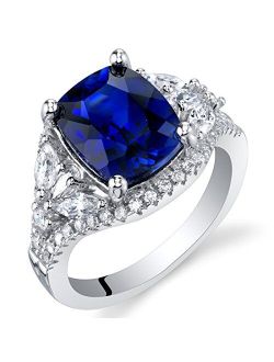 925 Sterling Silver Legacy Ring for Women, Large Cushion Cut 10x8mm Various Gemstones, Sizes 5 to 9