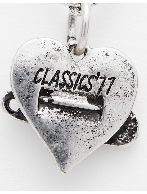 Classics 77 pierced heart pendant necklace in silver