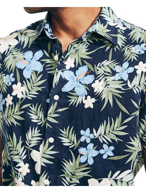 NAUTICA Men's Floral Print Short-Sleeve Button-Up Shirt