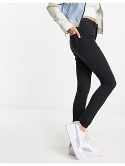 JDY high waist skinny jeans in washed black