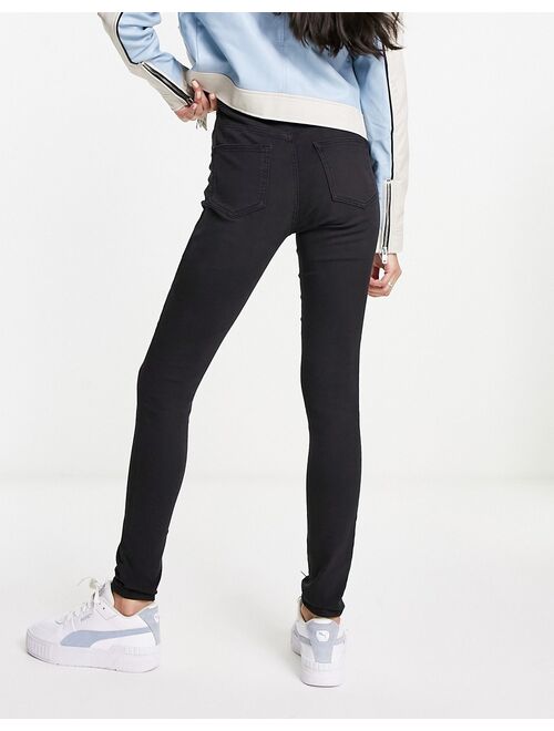 JDY high waist skinny jeans in washed black