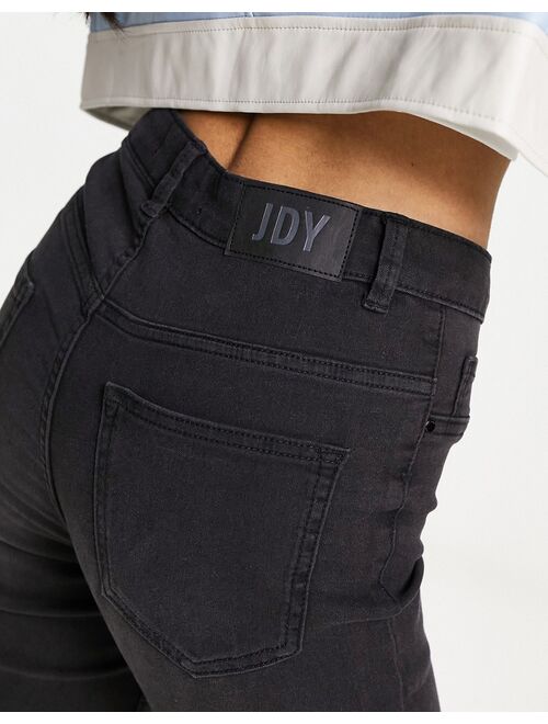 JDY high waist skinny jeans in washed black