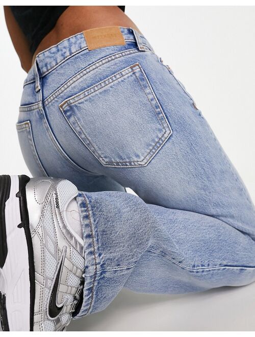 Weekday Arrow low rise straight leg jeans in blue delight