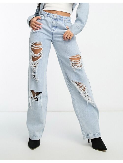 Buy ASYOU ripped baggy jeans in blue - part of a set online | Topofstyle