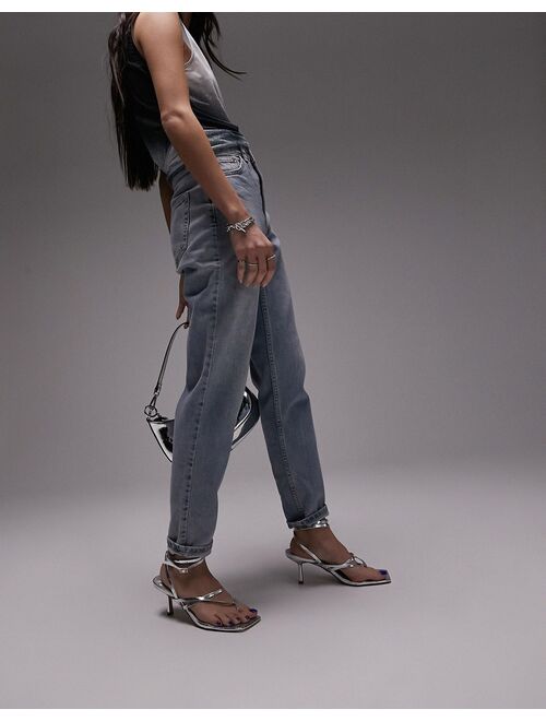 Topshop comfort stretch Mom jean in bleach