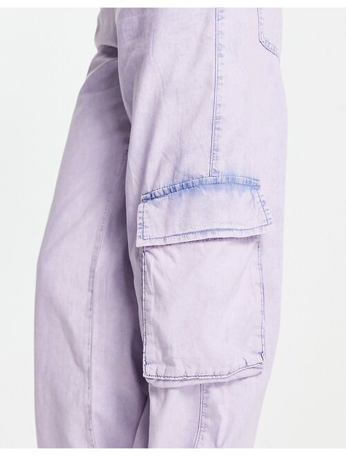 ASYOU cargo jeans in washed lilac