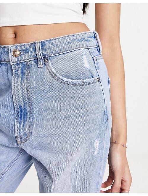 Stradivarius 90s baggy dad jeans in light blue