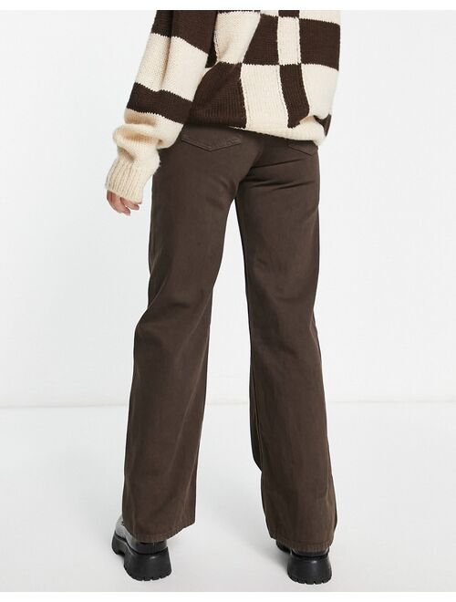 Monki Yoko wide leg jeans in brown