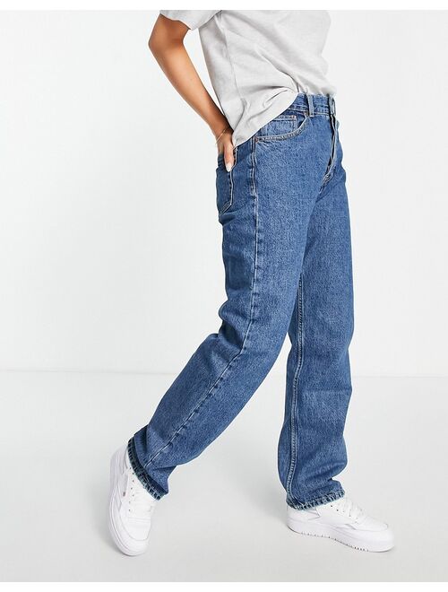 Dr Denim Beth dad jeans in dark wash blue