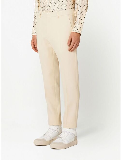 AMI Paris pressed-center cropped trousers