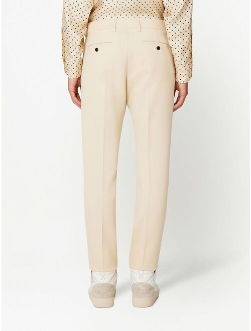 AMI Paris pressed-center cropped trousers