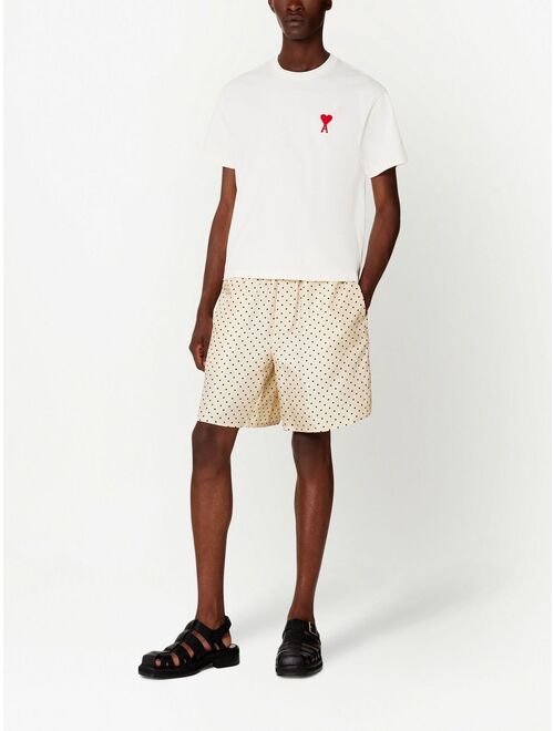 AMI Paris polka-dot print silk shorts