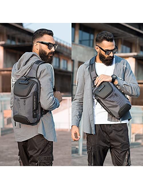 BANGE Sling Bag, Waterproof Men's Chest Bag Shoulder bags Crossbody Sling Backpack for Men