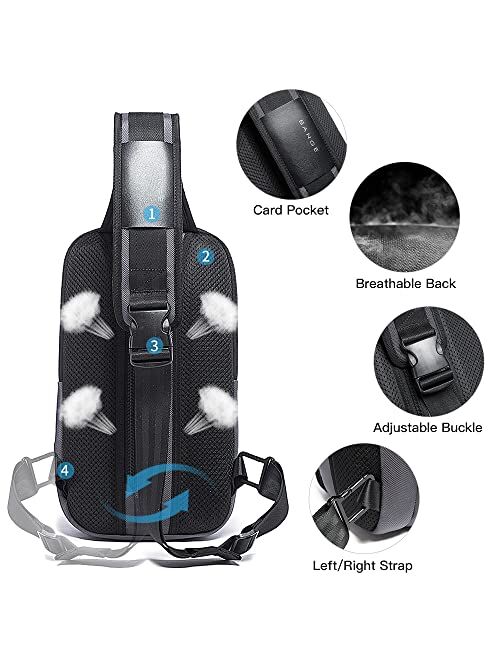 BANGE Sling Bag, Waterproof Men's Chest Bag Shoulder bags Crossbody Sling Backpack for Men