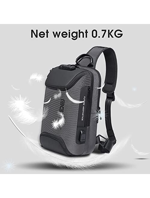 BANGE Sling Bag, Waterproof Men's Chest Bag Shoulder bags Crossbody Sling Backpack for Men