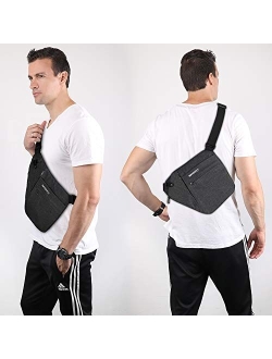 WATERFLY Sling Crossbody Chest Bag: Slim Anti-Theft Cross Body Bag Over Shoulder Backpack Stealth Side Pack Man Woman