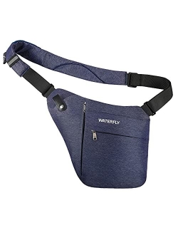 WATERFLY Sling Crossbody Chest Bag: Slim Anti-Theft Cross Body Bag Over Shoulder Backpack Stealth Side Pack Man Woman