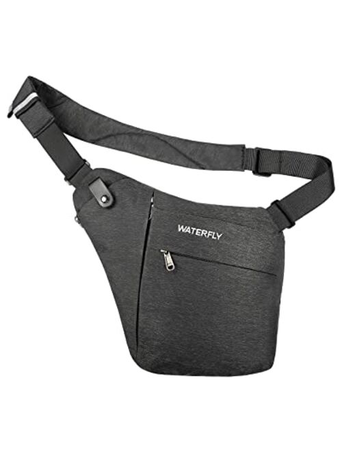 WATERFLY Sling Crossbody Chest Bag: Slim Anti-Theft Cross Body Bag Over Shoulder Backpack Stealth Side Pack Man Woman