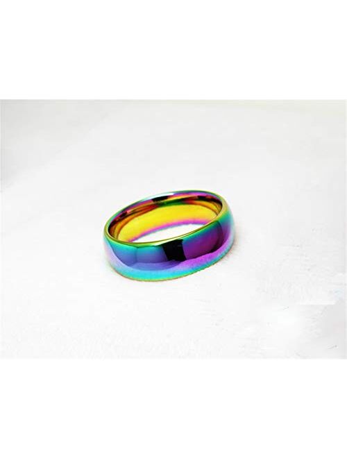 Fashion Month 5mm Tungsten Carbide Ring Rainbow Gay Lesbian Wedding Engagement Colorful LGBT Pride Band