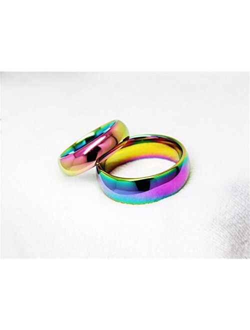 Fashion Month 5mm Tungsten Carbide Ring Rainbow Gay Lesbian Wedding Engagement Colorful LGBT Pride Band