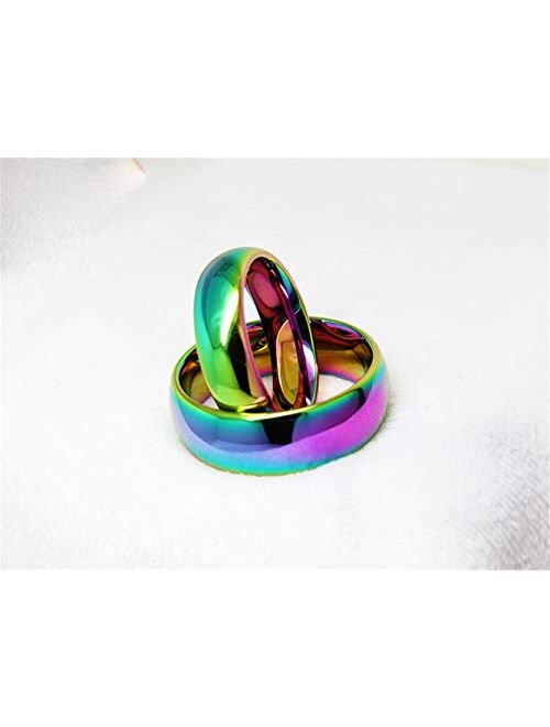 Fashion Month 5mm Tungsten Carbide Ring Rainbow Gay Lesbian Wedding Engagement Colorful LGBT Pride Band