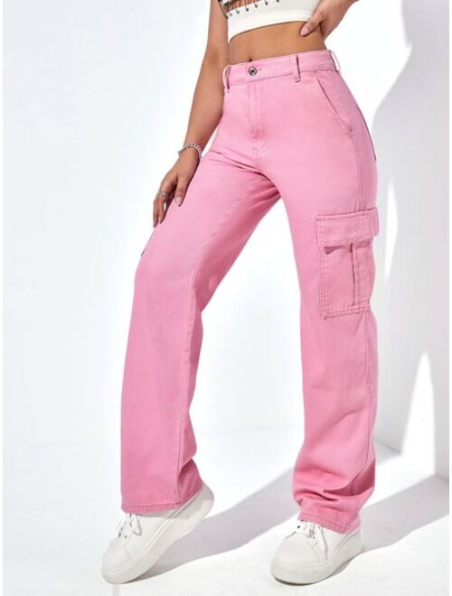 Shein High Waist Cargo Jeans