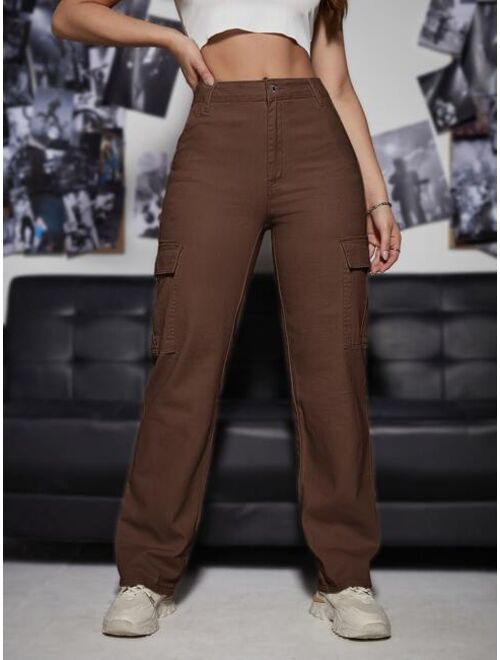 Shein High Waist Cargo Jeans