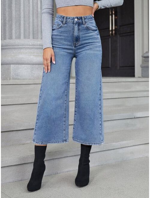 Shein High Waist Wide Leg Jeans